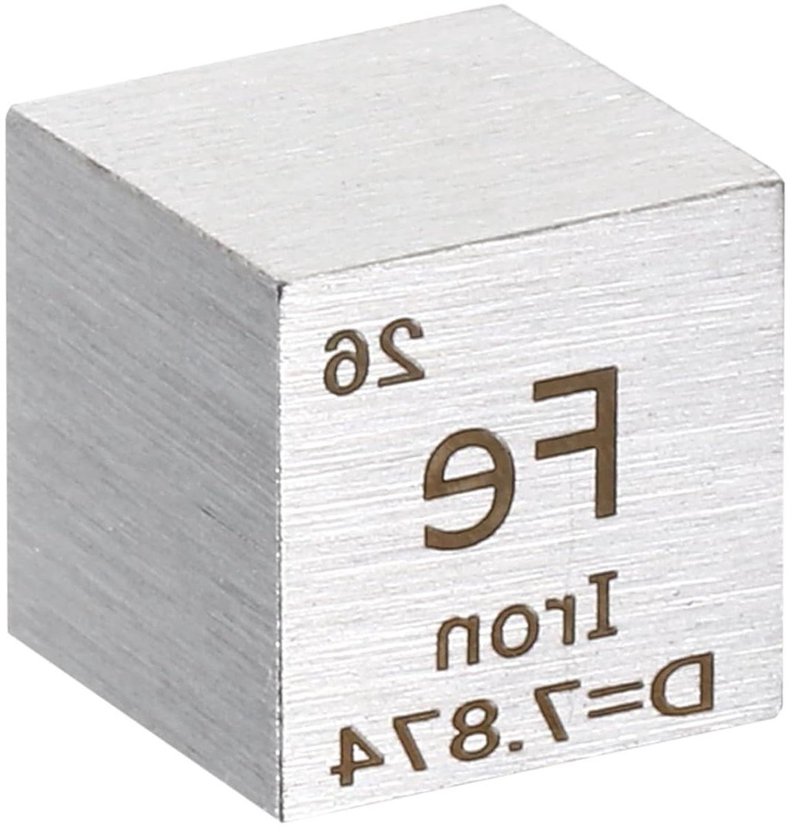 IJzeren Element Kubus - Metaal Kubus Periodiek Systeem - Educatief Materiaal - Hoge Dichtheid Metaal - 10 mm - Zilver