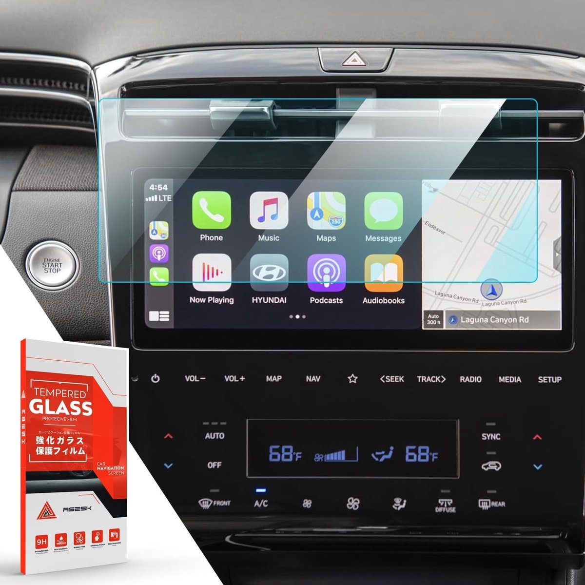 Screen Protector voor 10.25 Inch Navigatie en Infotainment Systeem, Tempered Glass Beschermfolie voor Hyundai Tucson NX4 2021-2024, Schermbescherming en Accessoires