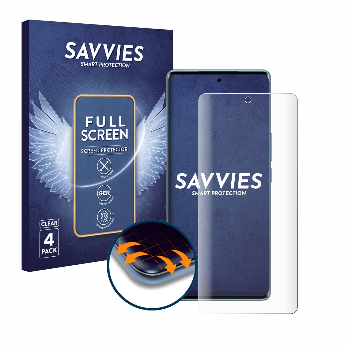 Savvies - Screenprotector voor Vivo V29 - Folie Beschermfolie transparant volledig dekking 4 Stuks