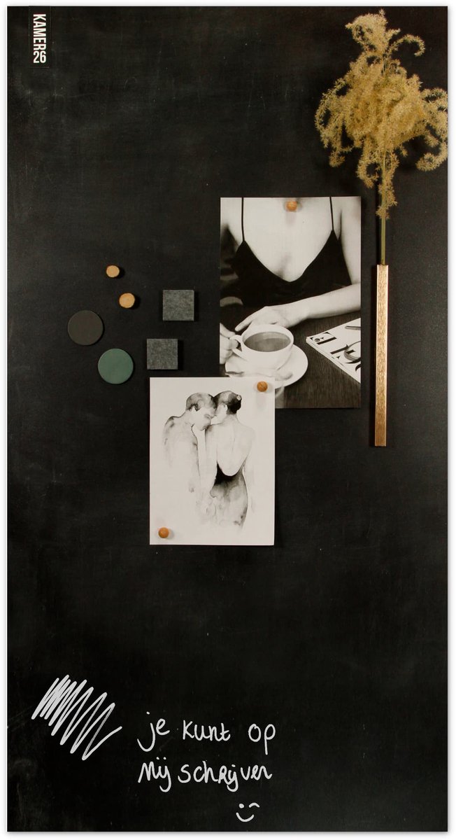 Magnetisch Krijtbord - Oud Zwart - 60x100cm - Kamer26
