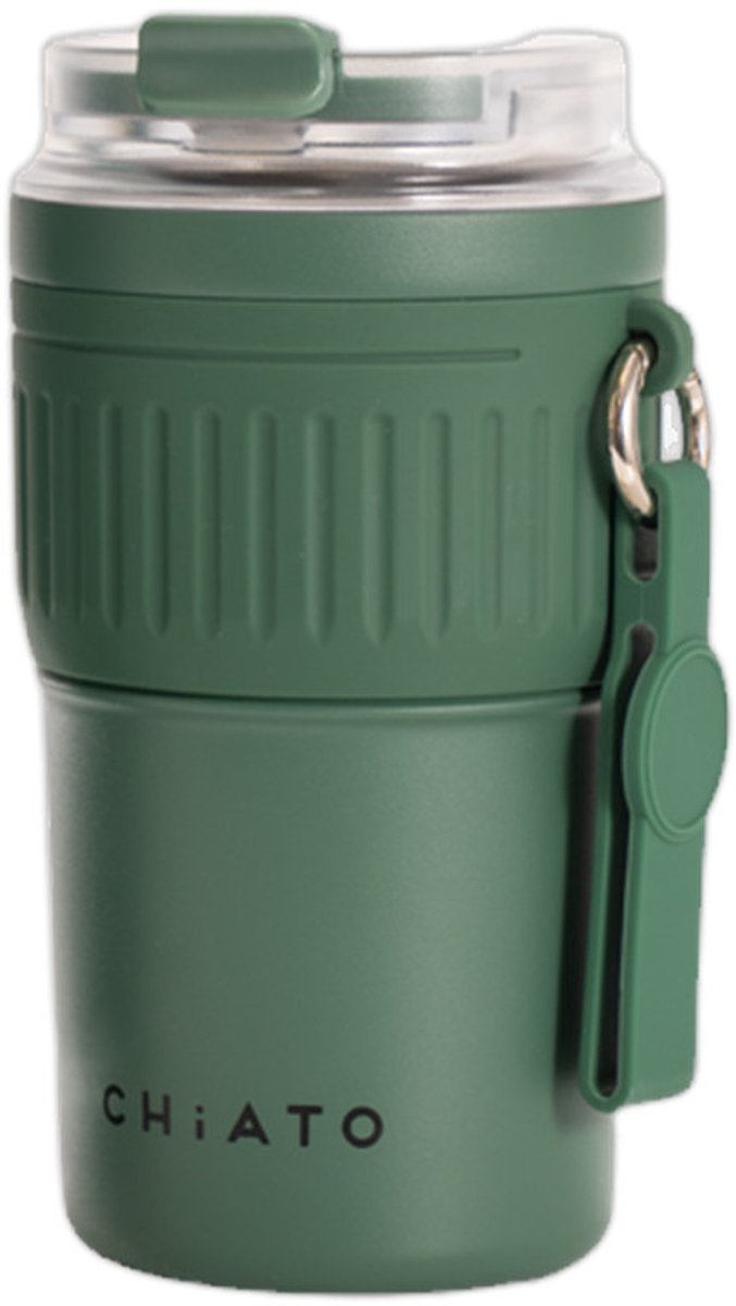 CHiATO Home hotSIP Sage Green geïsoleerde reisbeker, 400 ml – Groen