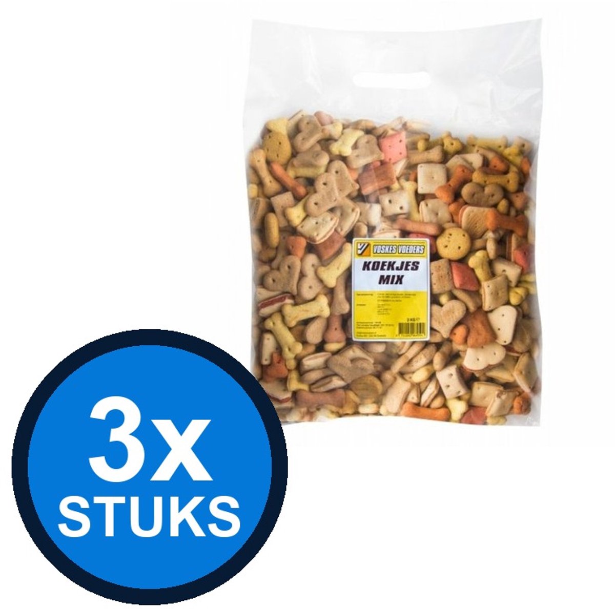 3x Voskes Koekjesmix - Hondensnack - 2kg