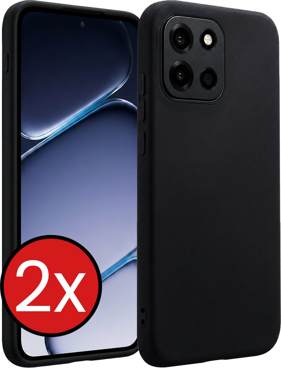 Hoesje - 2 Stuks - Geschikt voor OnePlus Nord 6 - Sterk & Shockproof - Telefoonhoes - Back Cover - Case Siliconen - Telefoon Hoes - Zwart