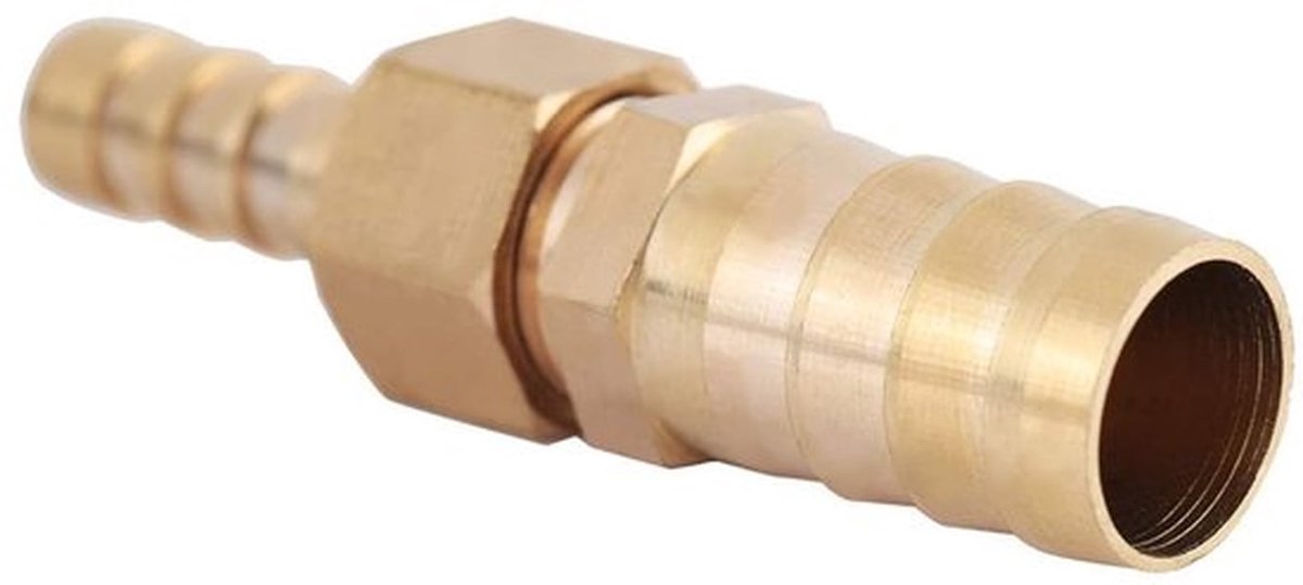 Verloopstuk Messing - Verloopbuis - Fitting - Slangpilaar - 8mm naar 14/16/19/25mm - Slijtvast en duurzaam - Slangfitting
