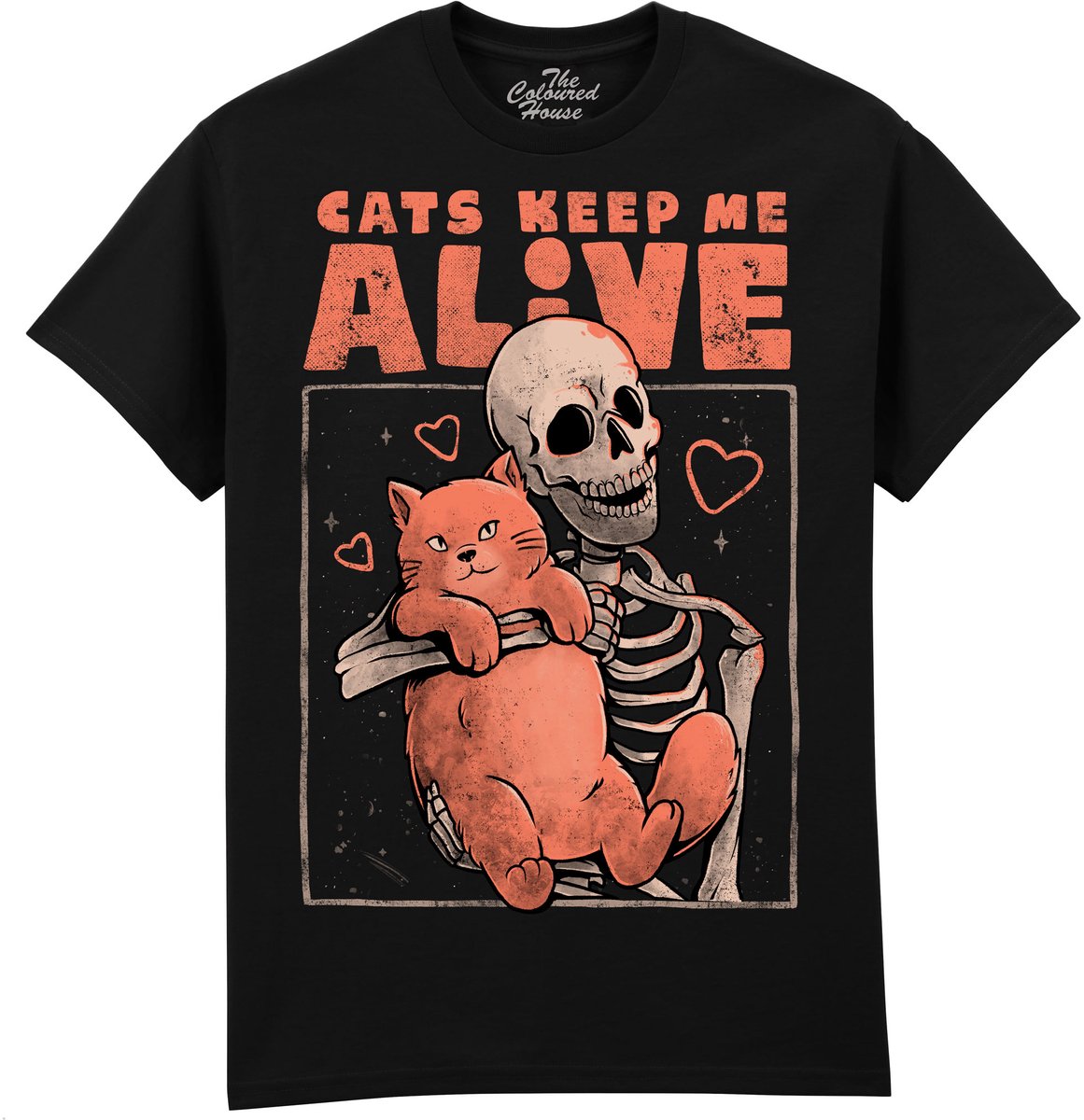 Kat Cats Keep Me Alive The Coloured House T-shirt XL