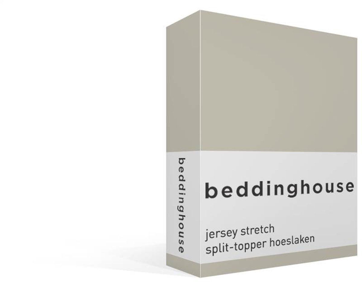 Beddinghouse katoen - Splittopper Hoeslaken - 180 x 200/220 cm Pocket depth: 25 cm Split: 85 cm - Zand