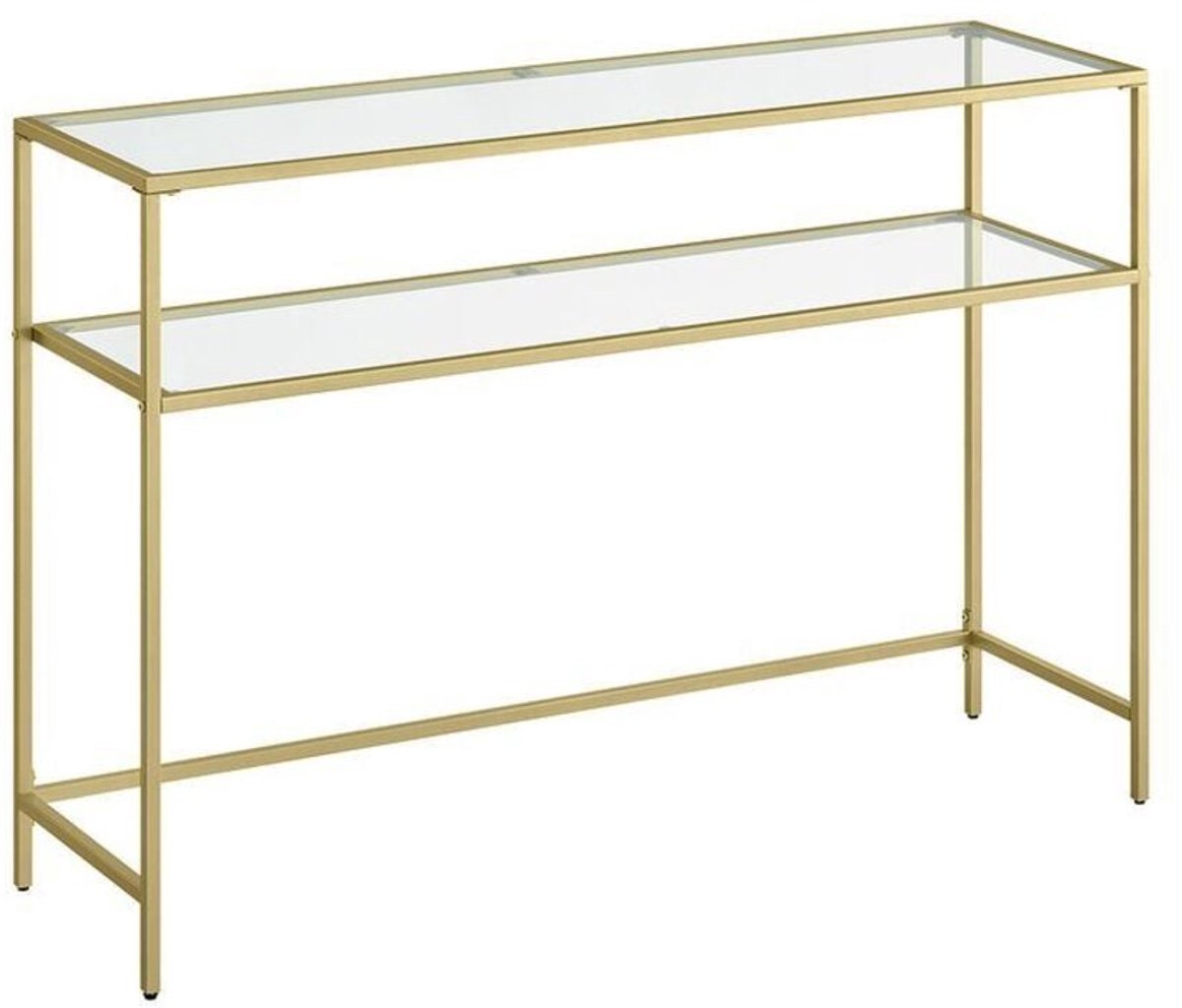 CALICOSY - Metaalconsole met 2 glazen planken L90 cm - SELIA