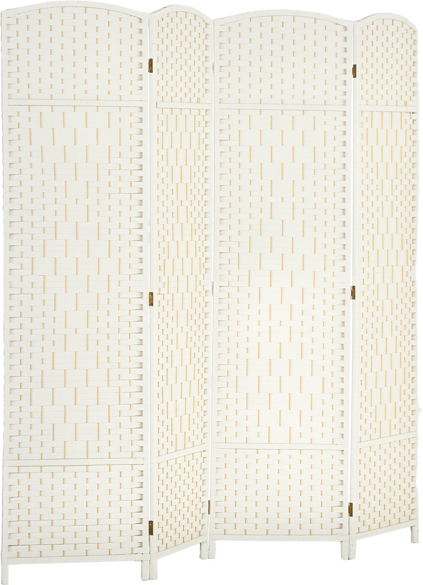 HOMCOM Kamerscherm - Polypropyleen - 180x1,7x180cm - Wit