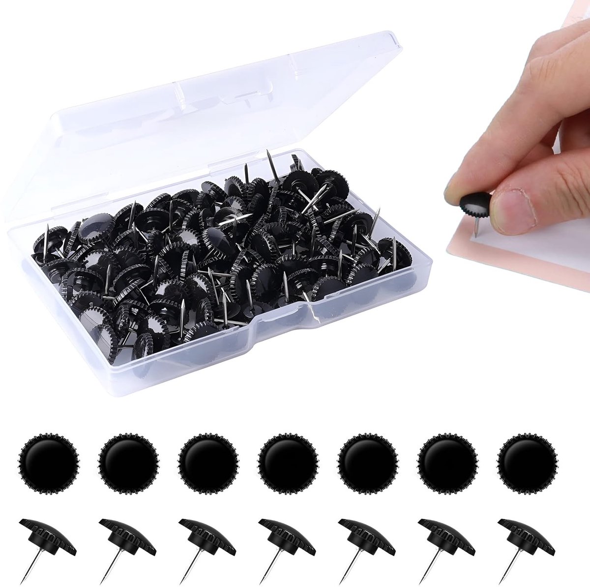 Solidchoice - 100 Stuks Zwarte Punaises in Opbergdoos