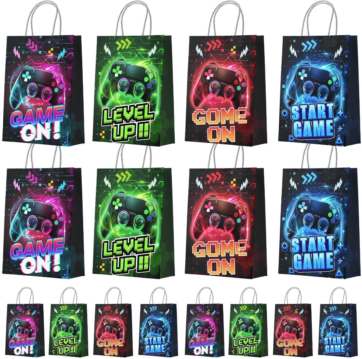 Solidchoice - Set van 16 Video Game Party Tassen met Handvatten