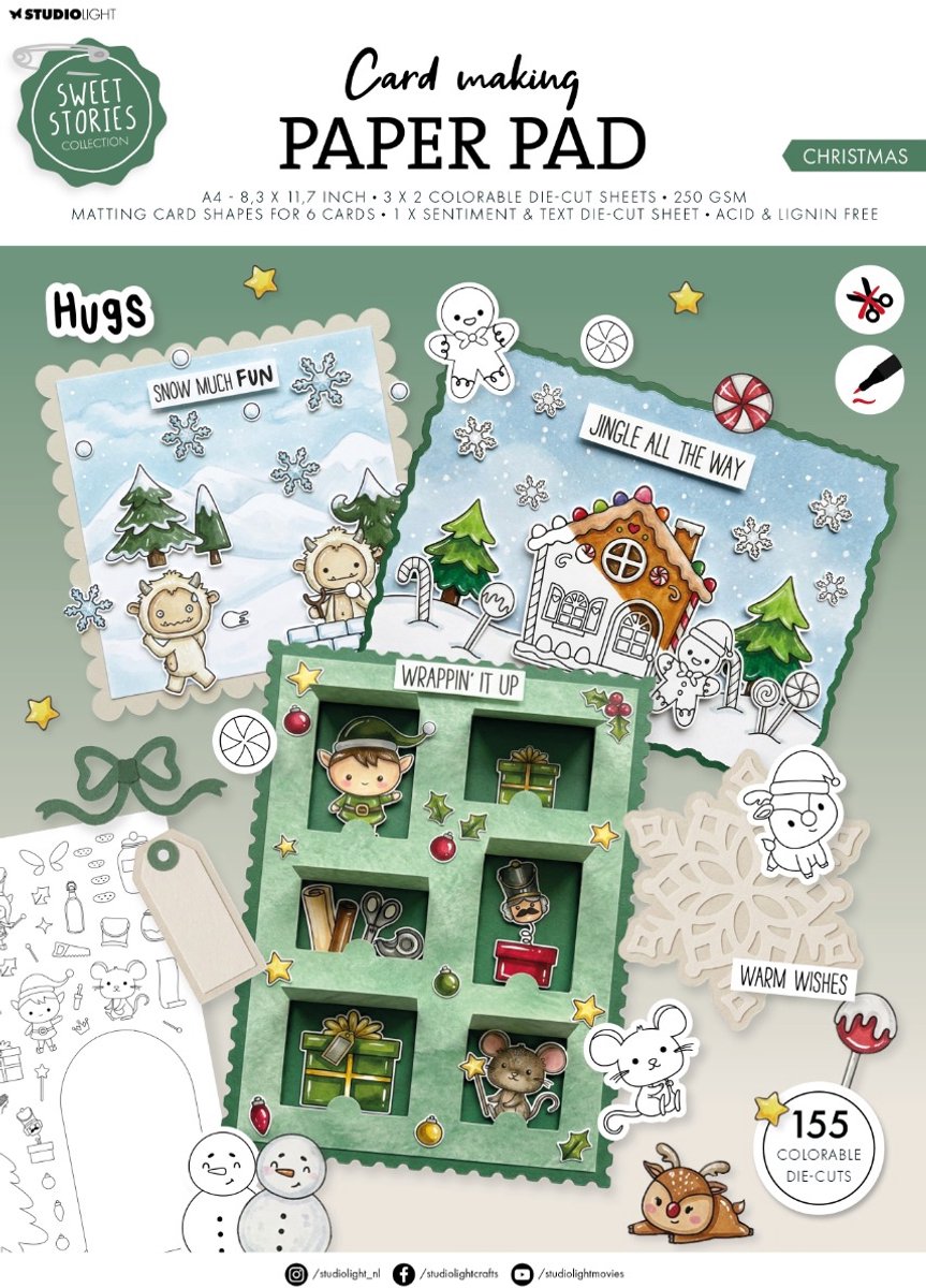 Card making pad Christmas - Sweet stories nr. 44