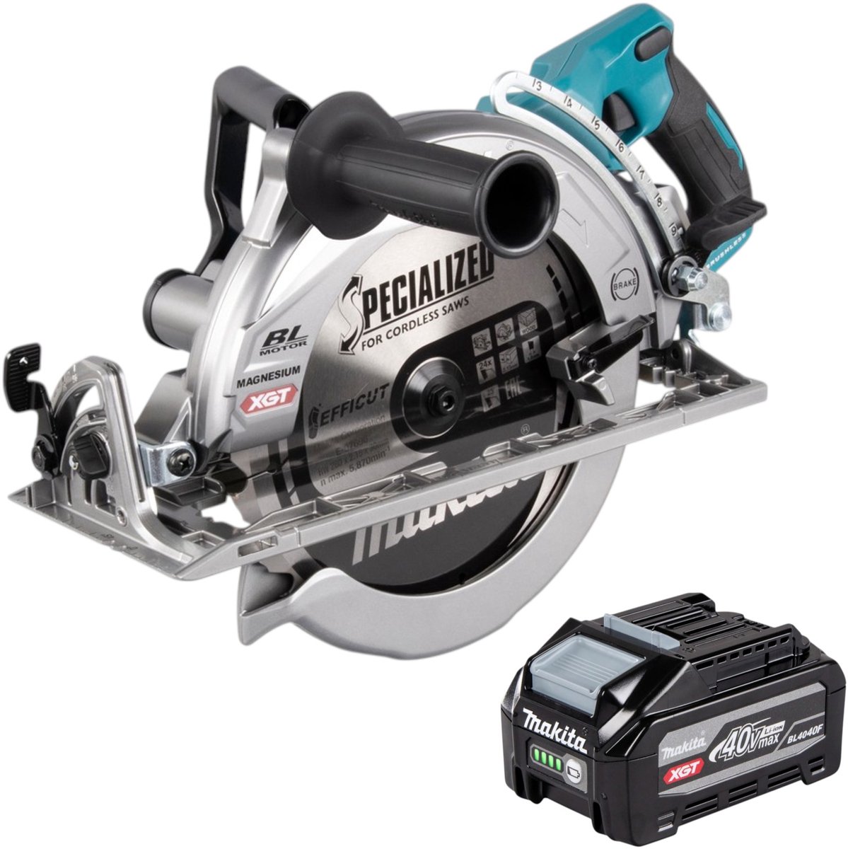 Makita RS 002 GZ accu-cirkelzaag 40 V max. 260 mm borstelloos solo - zonder accu, zonder oplader