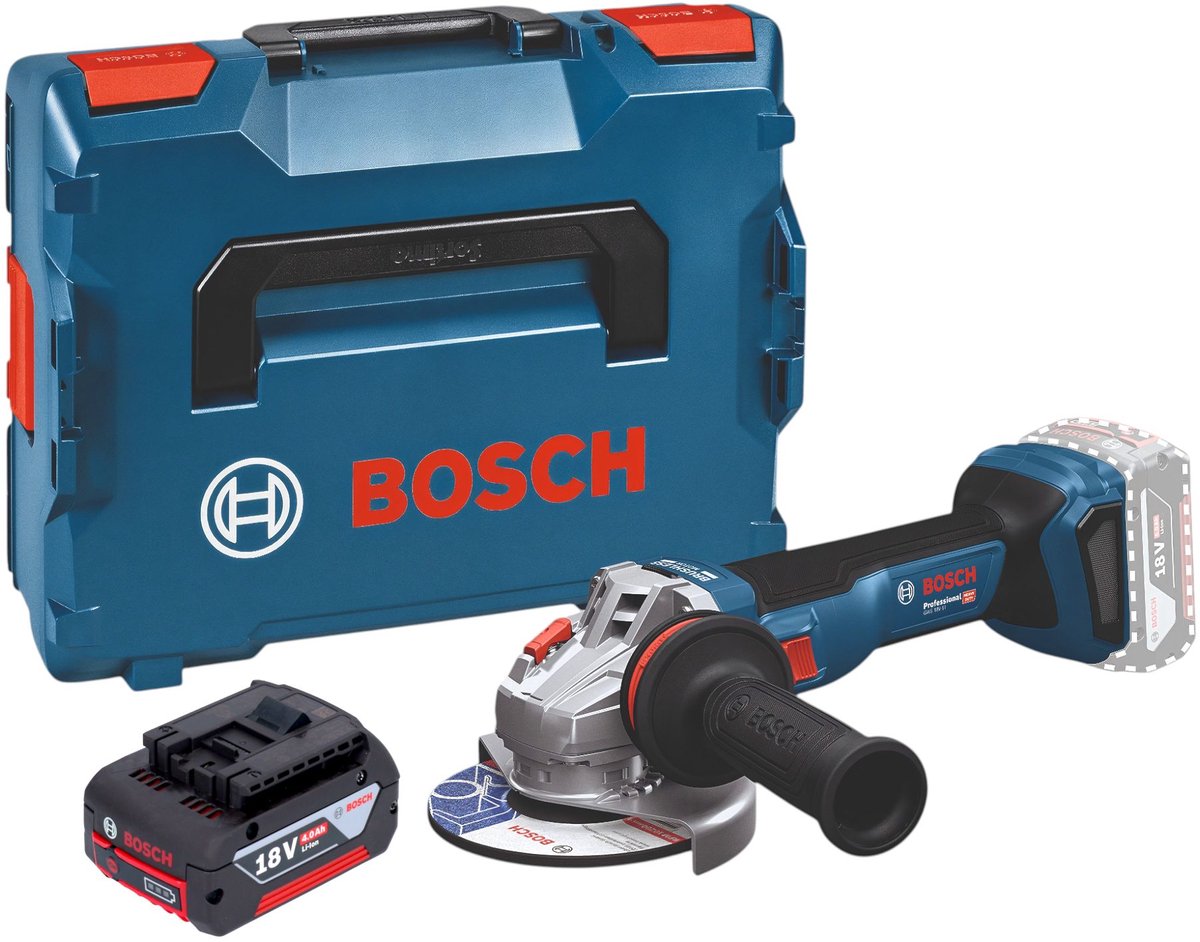 Bosch GWS 18V-11 Professional accu haakse slijper 18 V 125 mm borstelloos + L-Boxx ( 06019N4102 ) - zonder accu, zonder oplader