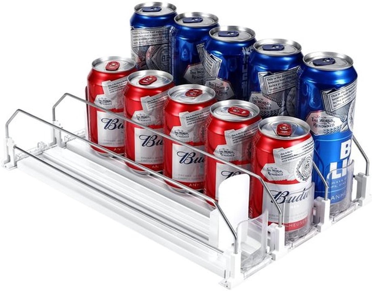 Koelkastorganizer Automatisch - Drankenorganizer - Blikjeshouder - 3 Rijen - Capaciteit 15 Blikjes - Afmetingen 38 x 25 cm