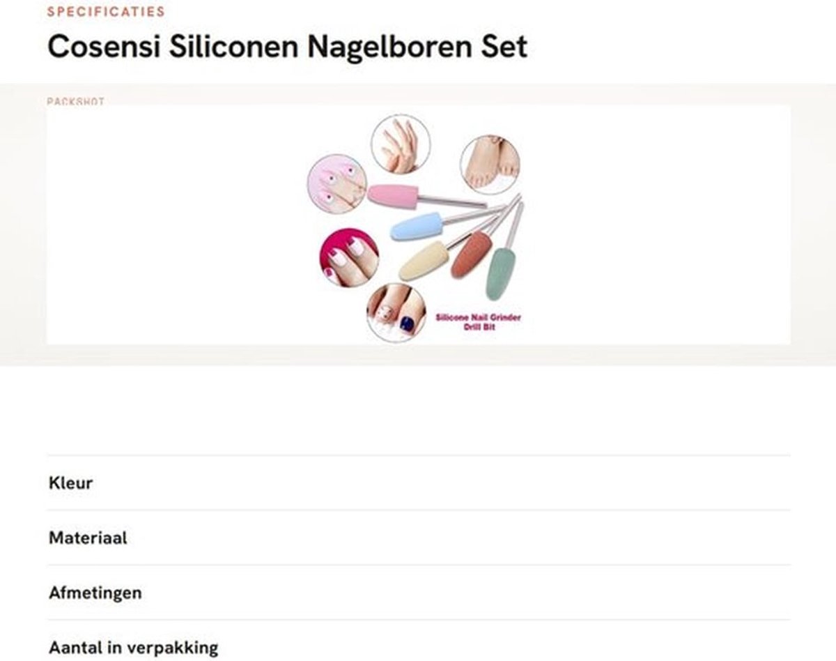 Siliconen Nagelboren Set - Professionele Manicure Kit - 5 Stuks - Voor Nagelvijlen - Perfect Voor Nagelsalon - Geschikt Voor Thuisgebruik