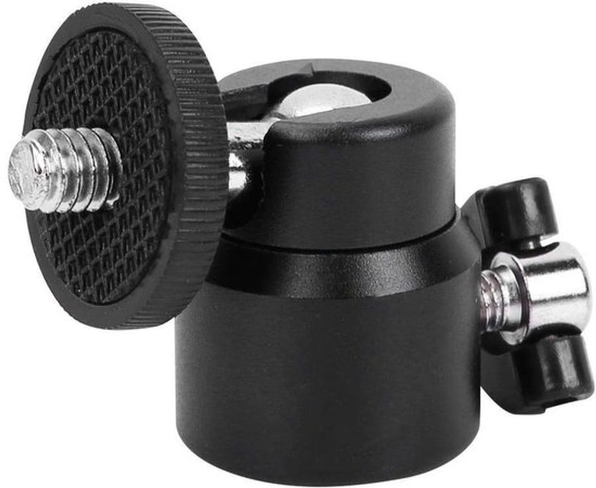 Balhoofd 1/4" Schroefdraad - Aluminium Magnesiumlegering - Antislip Rubber - 360 Graden Draaibaar - Maximale Belasting 2 kg - Lichtgewicht 26g - Camera Statiefkop