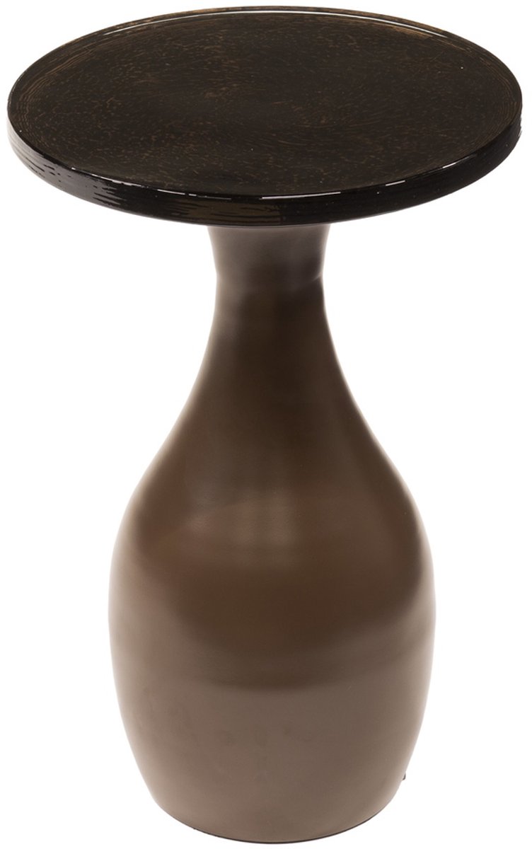 Giga Meubel Bijzettafel Eclipse - Koper Metaal/Glas - 30x30x45cm
