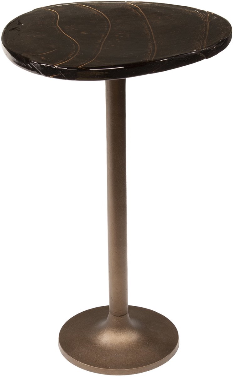 Giga Meubel Bijzettafel Eclipse - Koper Metaal/Glas - 38x33x60cm