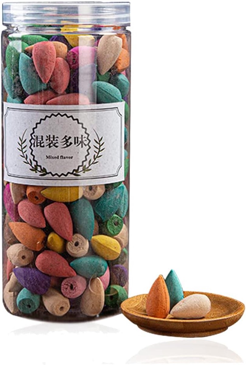 TOOYOO-DE Store 200 stuks natuurlijke terugstromende wierookkegels - backflow wierookkegels - natuurlijke wierookkegels - sticks - backflow wierookkegels - natuurlijke aroma-wierookkegels - voor verjaardag - jubileum - cadeau - mix