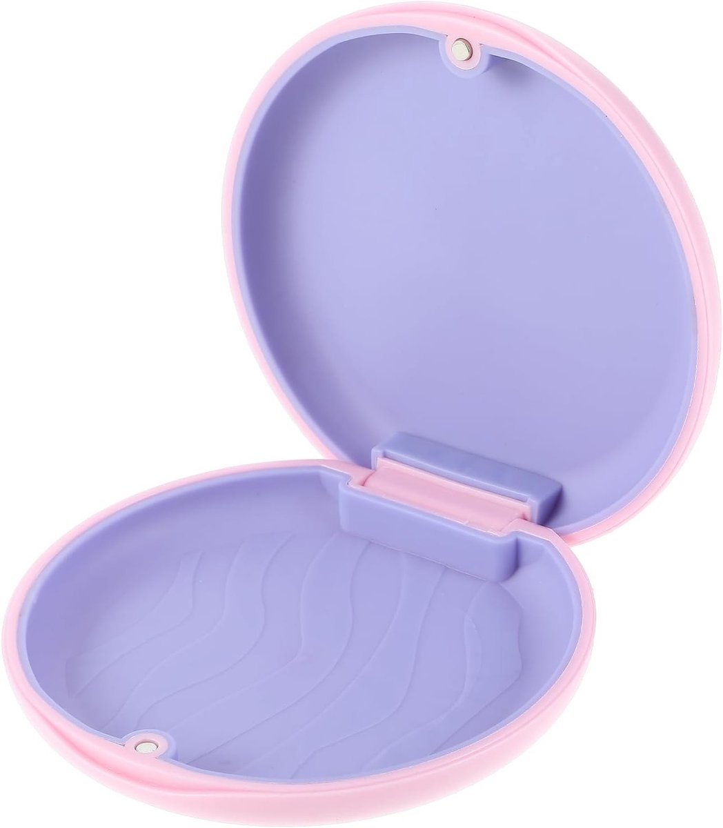 Orthodontische Retainer Cases met Magnetische Sluiting - Slanke Opbergdoos voor Beugels, Nachtbeugels en Protheses (Roze)