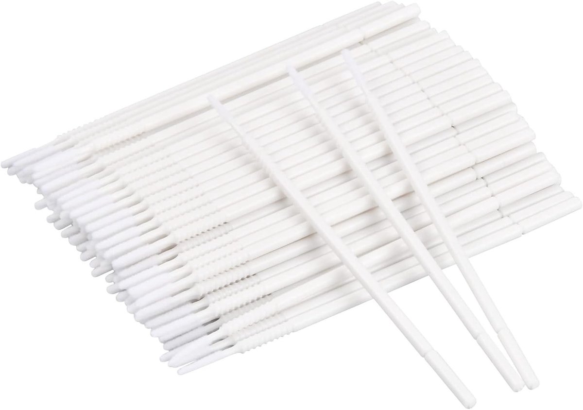 Set van 100 Wimper Extensions Borstels, Micro Applicator, Mascara Borstels voor Wimperverlenging en Make-up Verwijdering, Schoonmaak Tools voor Wimpers