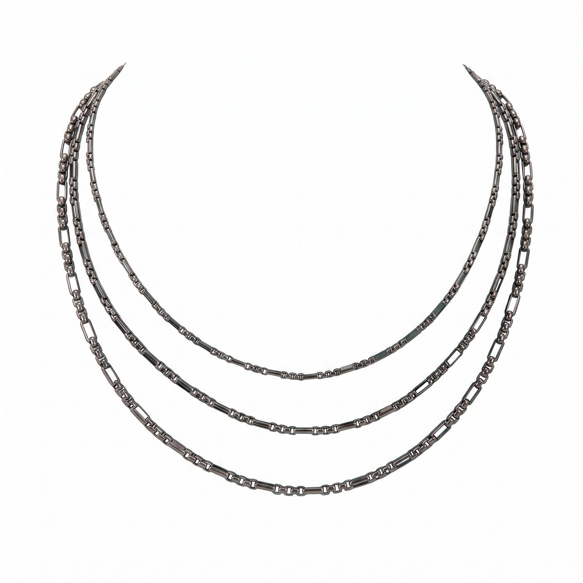 Stalen Fantasie Jasseron Ketting Zwart RVS – 3mm - 40cm