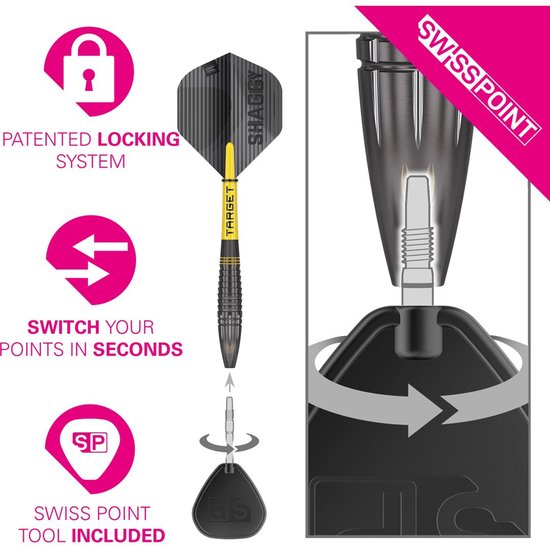 Target Scott Williams Black Swiss Point 90% - Dartpijlen - 25 Gram van Target — afbeelding 2