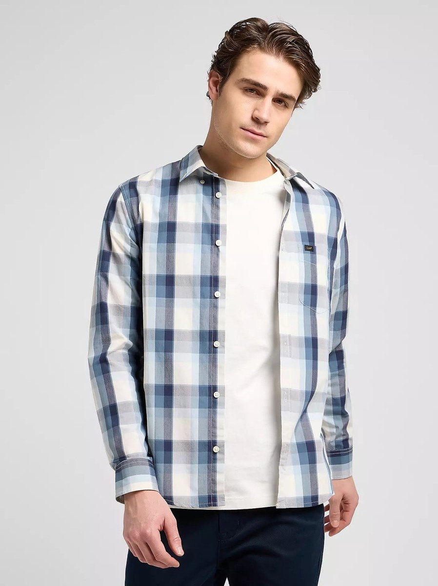 Lee 112370544 Overhemd Met Lange Mouwen Blauw L Man
