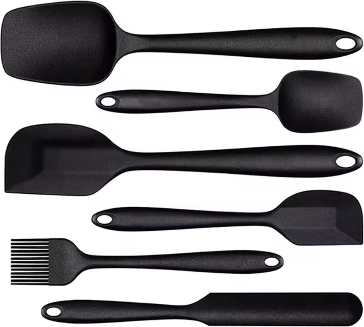 Okado Siliconen Spatelset 6-delig – Hittebestendig tot 230°C – Zwart