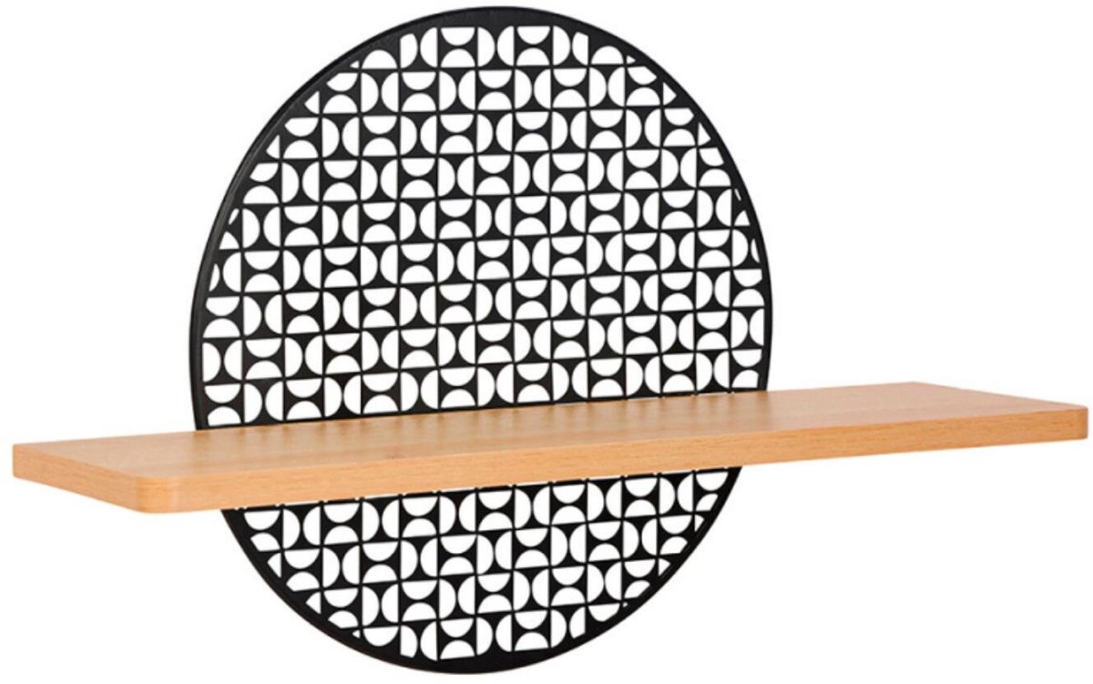 Ostaria Wandplank Sol - bruin/zwart - mdf/metaal - 50 cm - muurplank - hangplank