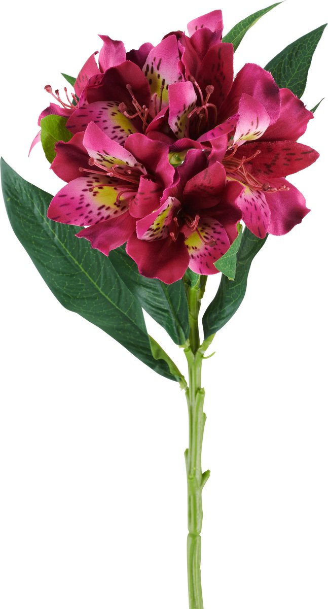 Easyplants | Kunstbloem Alstroemeria 74 cm rood/paars | Zijde | Nepbloemen | paars | Onderhoudsvrij | Kant-en-klaar