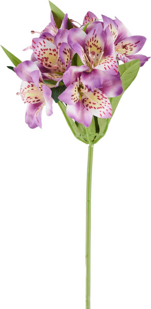Easyplants | Kunstbloem Alstroemeria 47 cm lila | Zijde | Nepbloemen | lila | Onderhoudsvrij | Kant-en-klaar