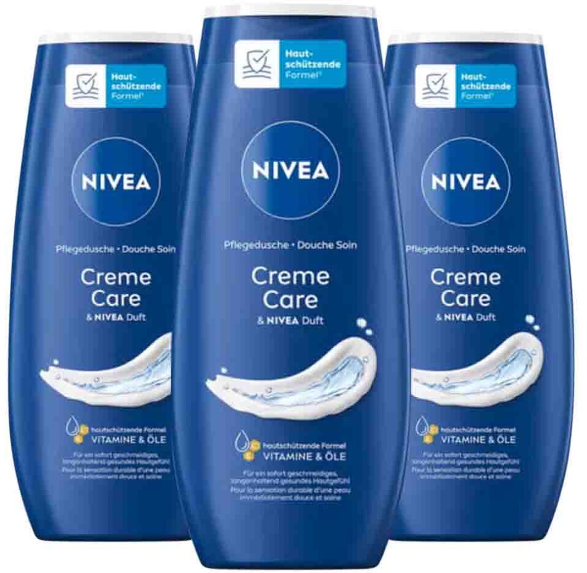 NIVEA Douchecrème Care - 3 x 250 ml - Voordeelverpakking