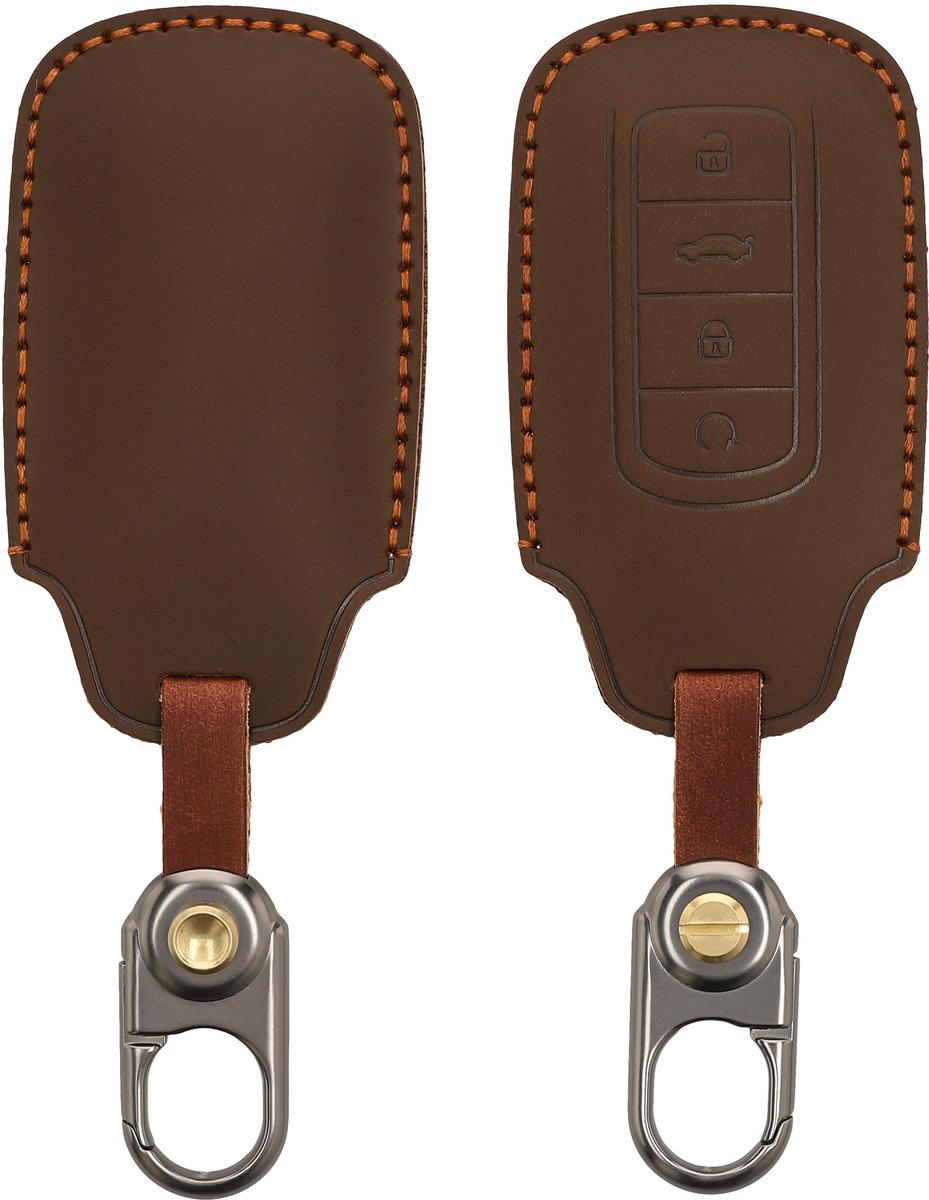 kwmobile autosleutel hoesje geschikt voor Chery OmodaC5 /Jaecoo7/ Tiggo 7Pro 8Pro / Arrizo5 - Van leer - Autosleutel behuizing in bruin