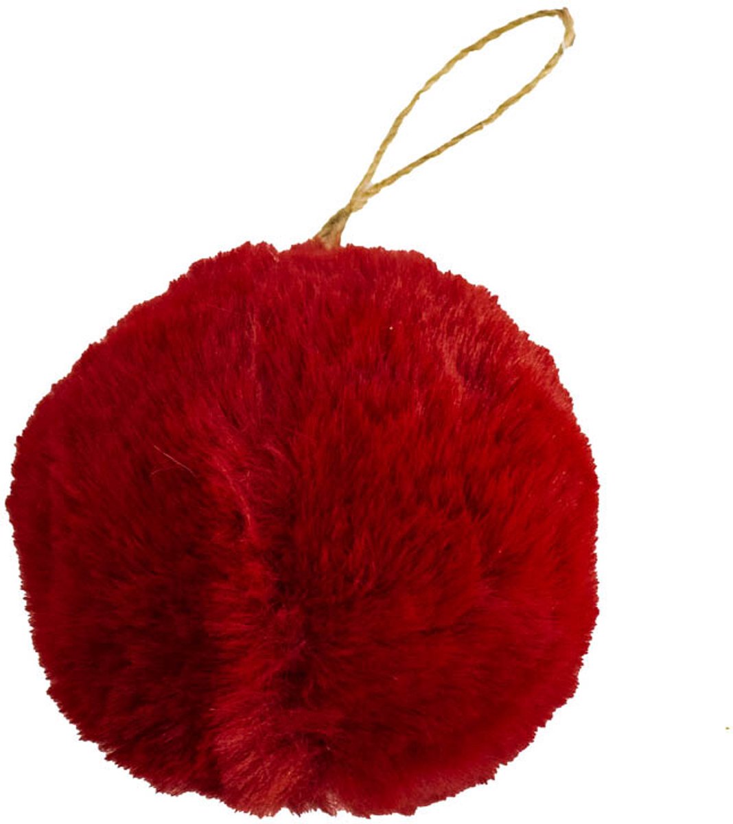 Fluffy bal hangend rood 10cm