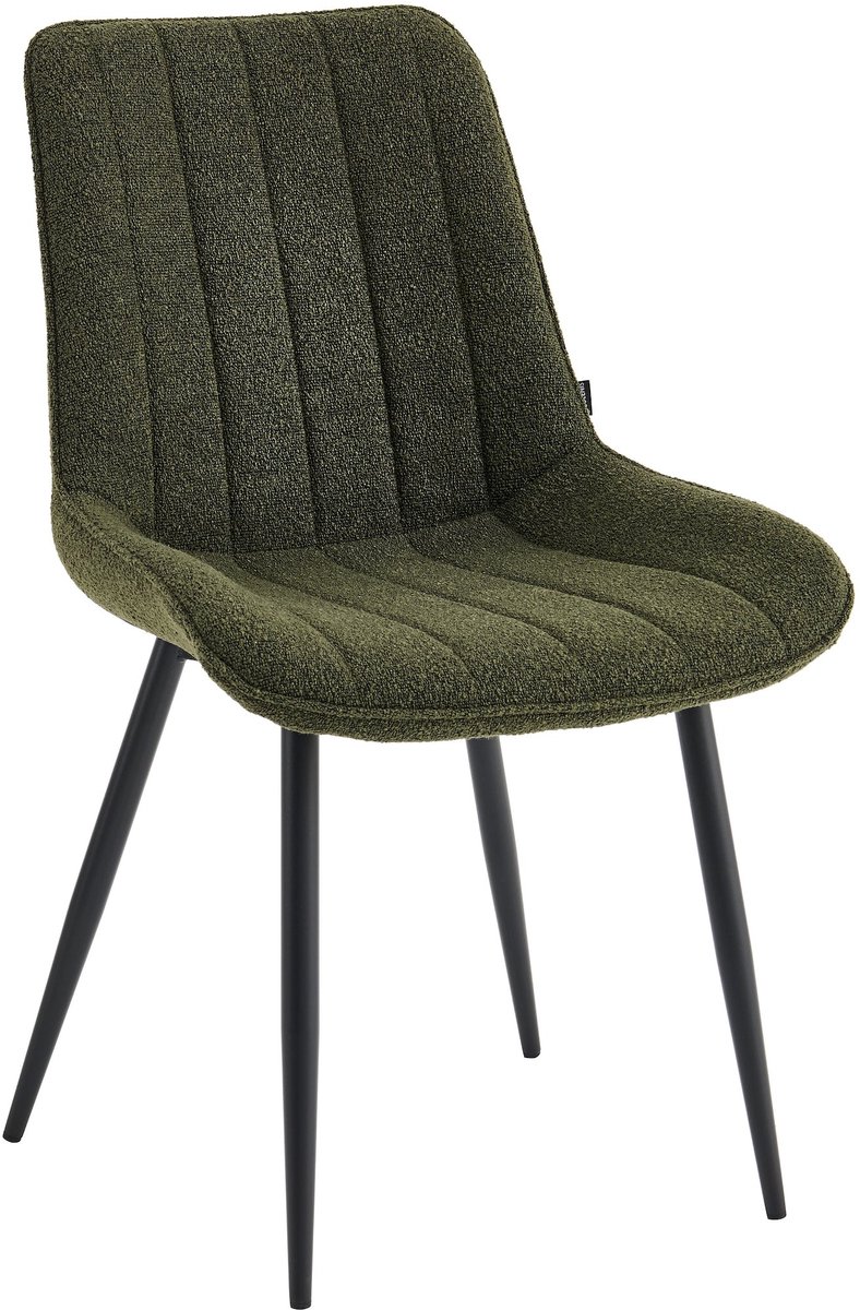 Colenis - Verta Eetkamerstoel - Set Van 4 - Groen - Bouclé stof - Design