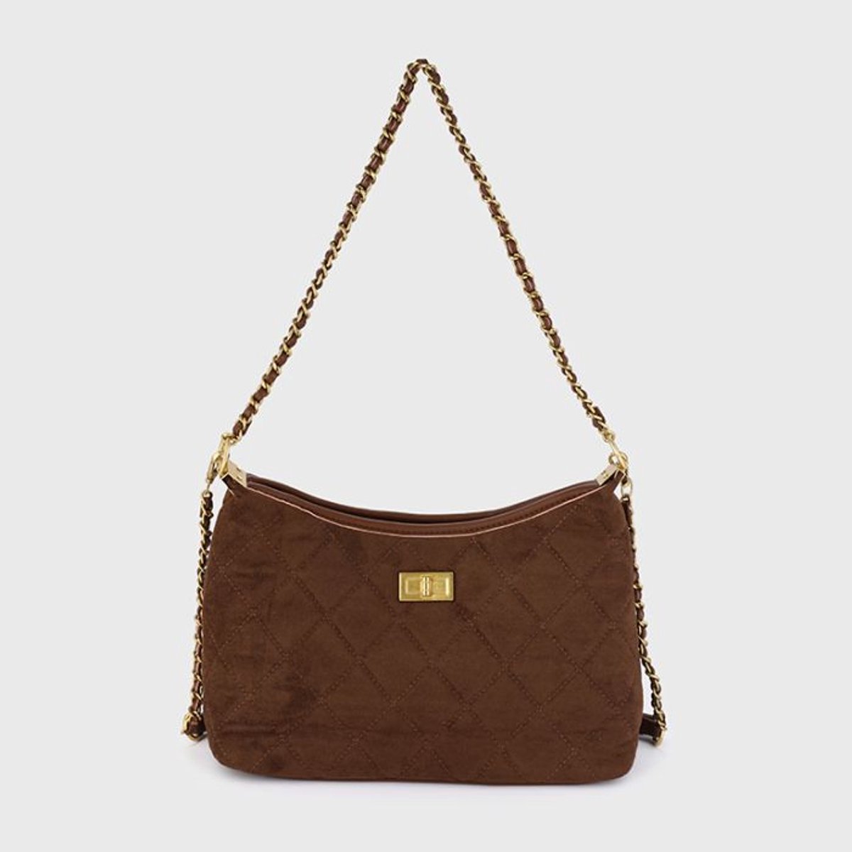 Bijoutheek Tas Schouder Ruit Diamond Patroon Light Coffee