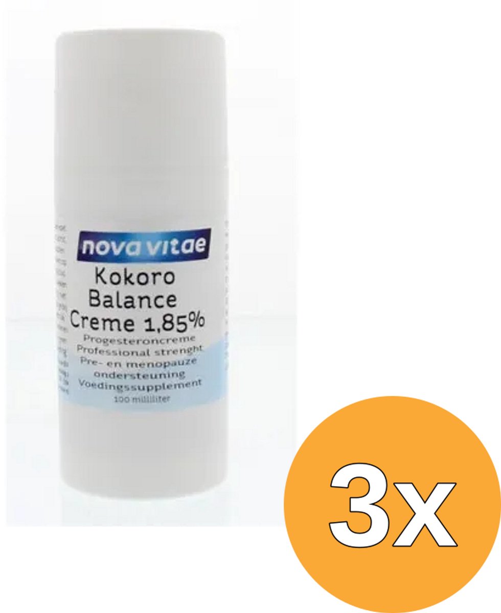3x Nova Vitae Kokoro Progest Balans Cream 1.85% (100 ml)
