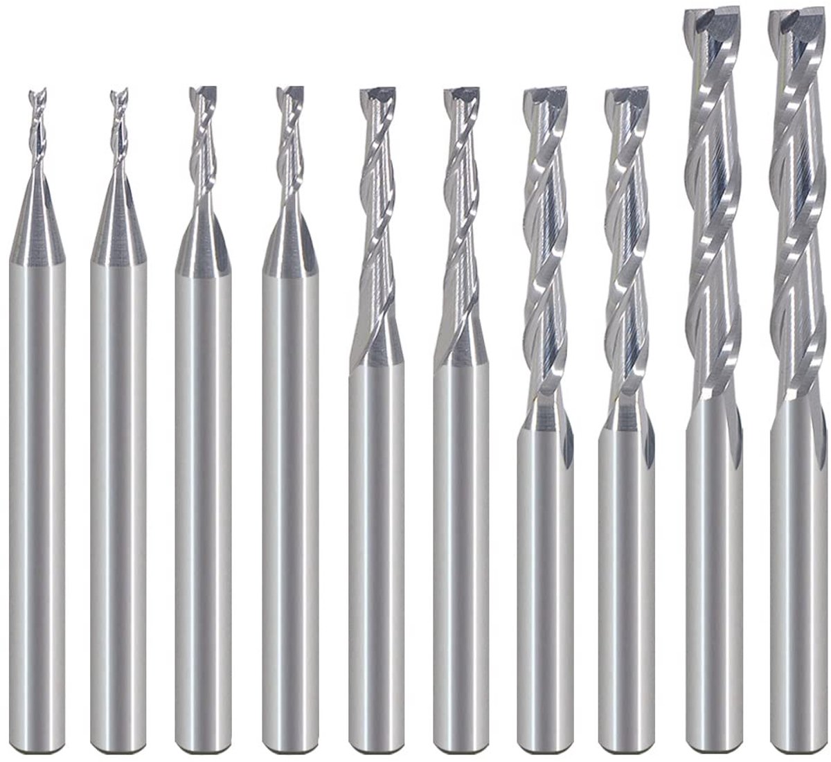 Carbide Spiral Freesbits voor CNC Bewerking - 1.0mm tot 3.17mm - Precisie, Duurzaamheid, Efficiëntie