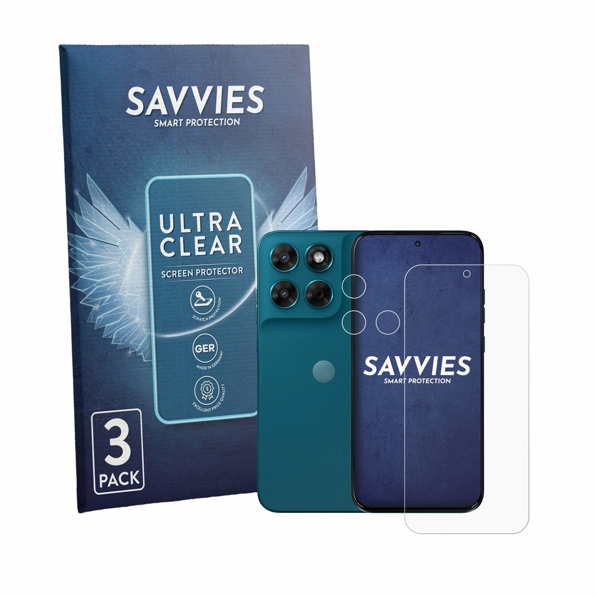 Savvies - Screenprotector voor Motorola Moto G77 (Voor+Camera) - Folie Beschermfolie transparant 6 Stuks