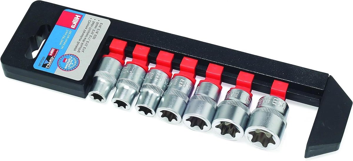 TX Star Doppenset - Ster Dop Set - Auto Onderhoud - Chroom-Vanadium Staal - 7 stuks - Multicolor