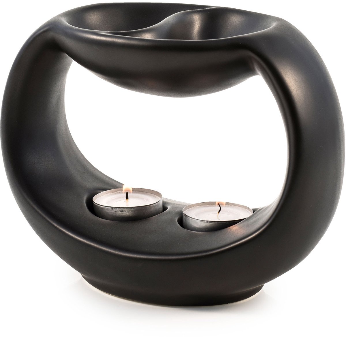 pajoma Geurlamp "Yin & Yang" in zwart, H 14 cm, geschikt voor 2 verschillende geuroliën