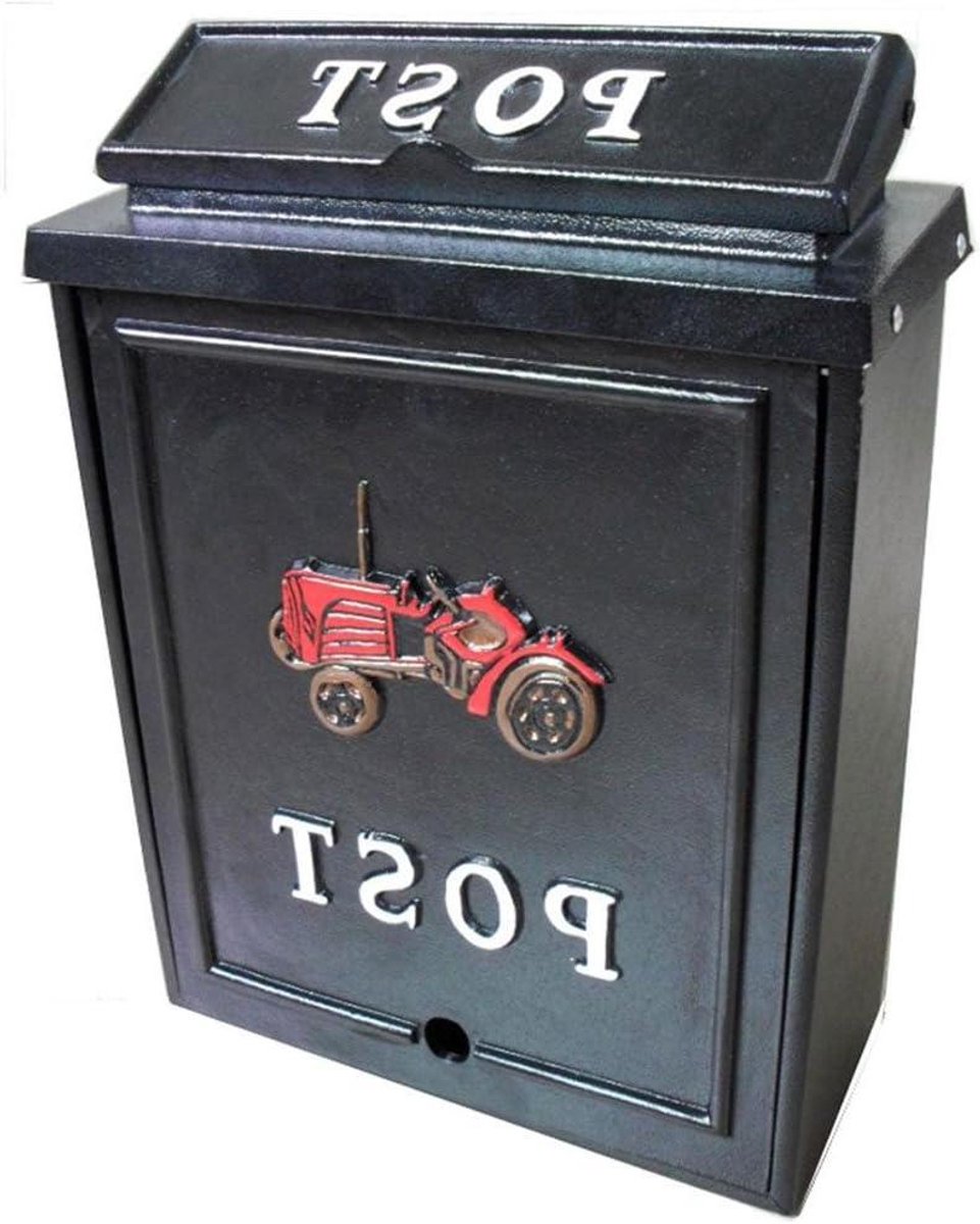 Buitenpost Brievenbus - Post Box - Post Ontvangen - Gegoten Aluminium - 42cm Hoog - Zwart