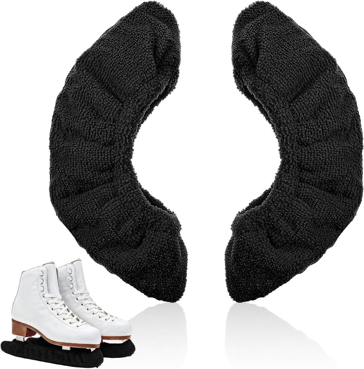 Schaatsbeschermers - Schaats Covers - Schaatsen Beschermen - Absorbeert Vocht - 22 x 7 cm - Zwart