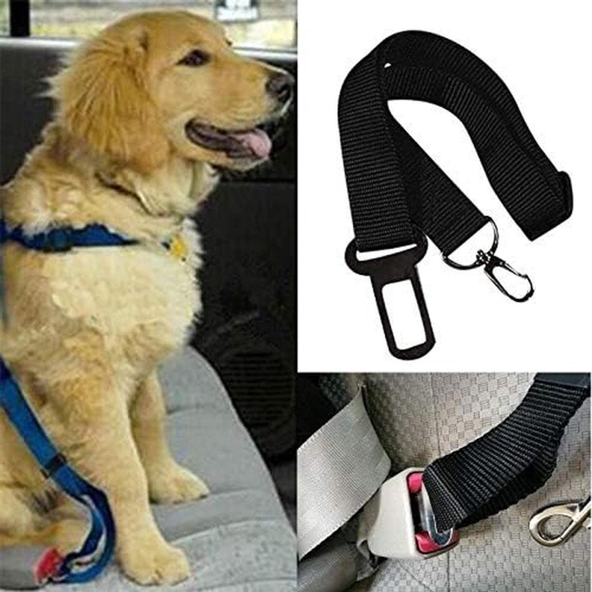 Honden Autogordel - Veiligheidsgordel Hond - Veilig Reizen - Tear-resistant Nylon - 75 cm - Zwart