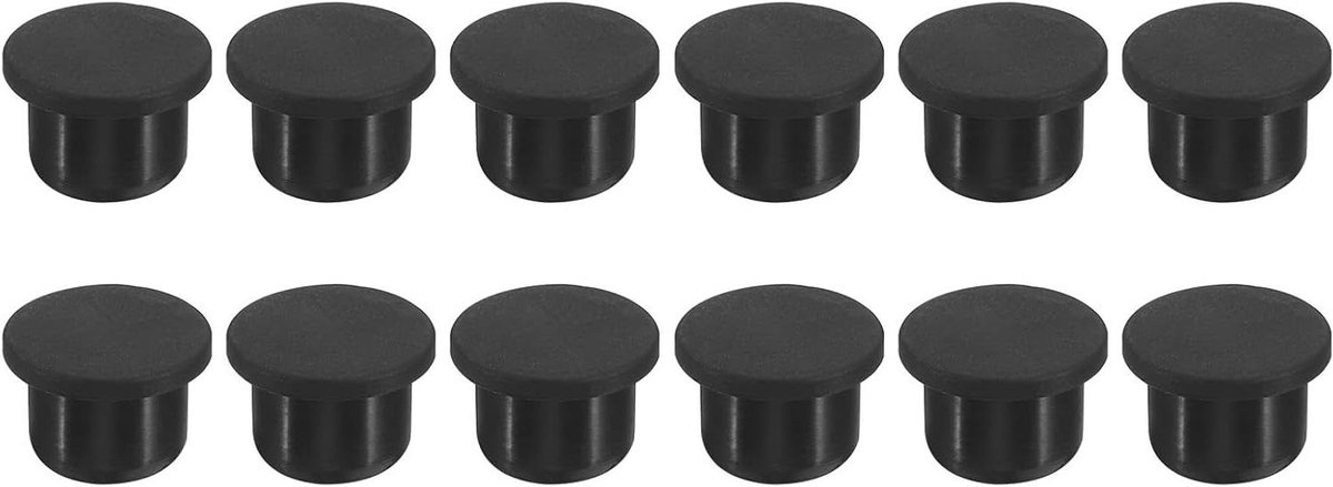 Rubberen Gaatstoppers - Flexibele Stoppen - Gaten Af te Dichten - T-Vorm Ontwerp - 14 mm Diameter - Zwart