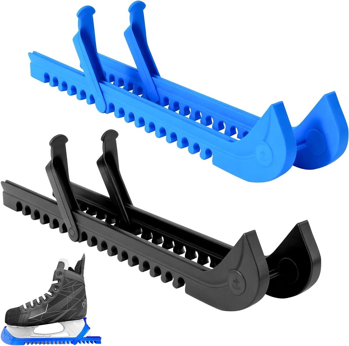 Schaatsbeschermers Set - Schaats Covers - Schaatsen Beschermen - Verstelbaar Ontwerp - 2 stuks - Blauw Zwart