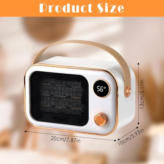Keramische Elektrische Ventilator Kachel met Twee Warmtestanden en Beveiliging — afbeelding 3