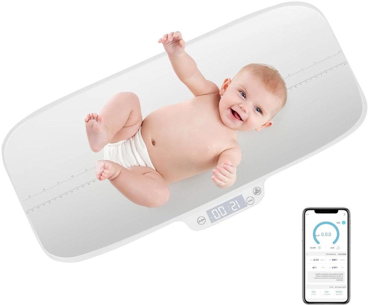 Digitale Babyweegschaal - Slimme Weegschaal Baby - Groei Monitoren - Bluetooth App Connectie - 0.01-30 kg - Wit
