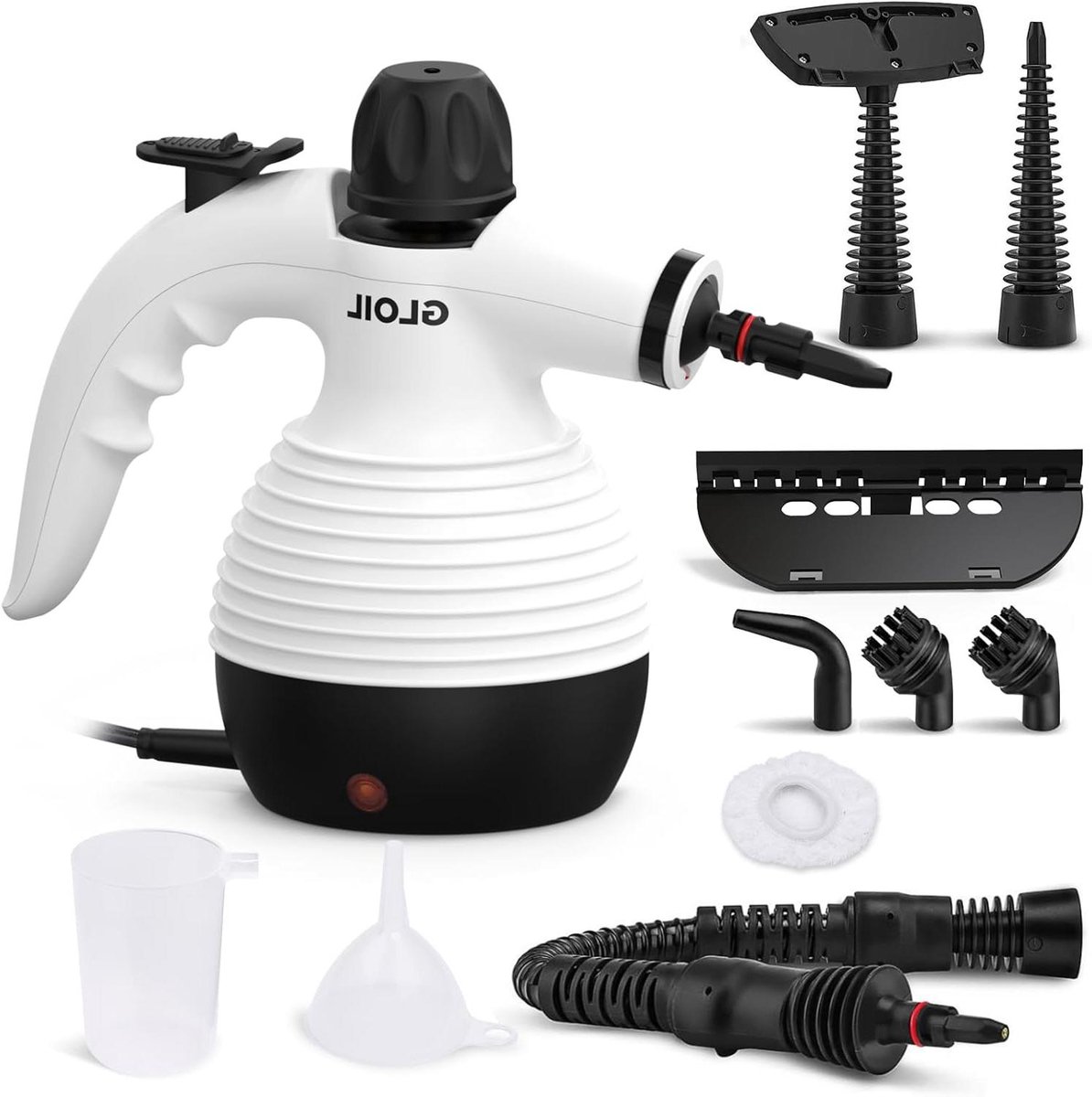 Handstoomreiniger - Draagbare stoomreiniger - Huishoudelijke reiniging - 10-delige accessoiresset - 350 ml reservoir - Wit